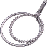 14k White Gold Diamond Double Circle Dangle Hoop Earrings 0.45CT