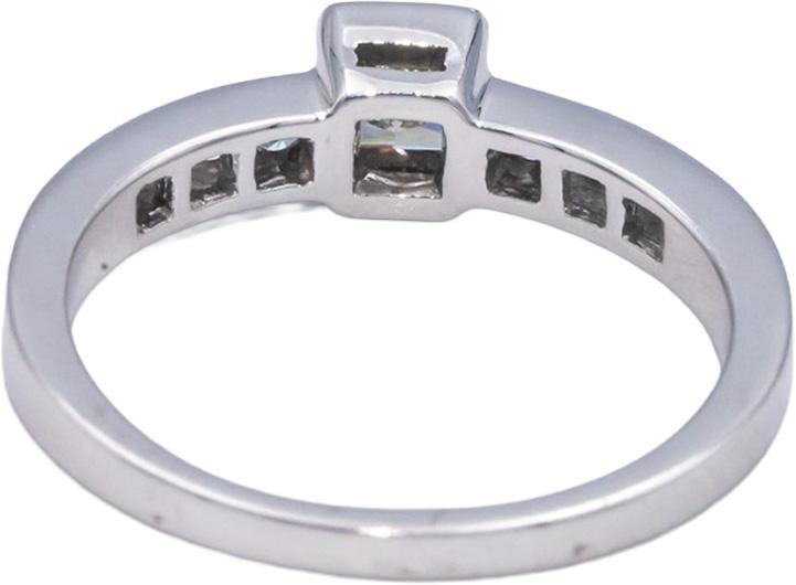 18k White Gold 0.65CT Princess Cut Diamond Engagement Ring w/ 0.50CT Center Sz 7