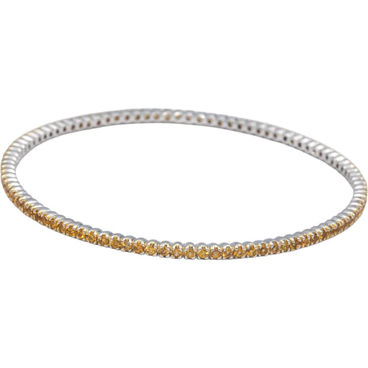 18k White Gold 3.0CT Round Cut Yellow Sapphire Stackable Bangle Bracelet