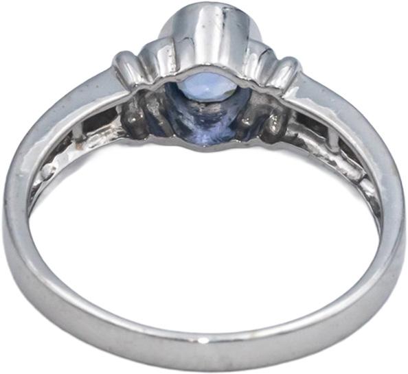 14k White Gold 0.43CT Diamond and Sapphire Ring Size 7
