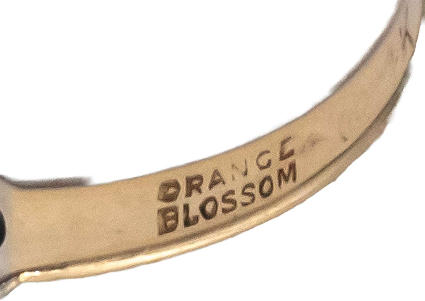 ORANGE BLOSSOM Vintage 14k White Yellow Gold 0.15CT VS Diamond Band Ring Sz 5.5