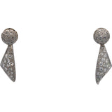 Platinum Round Diamond Cluster Drop Stud Earrings 1.0CT
