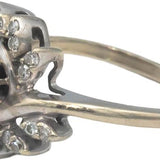 Vintage Antique 14k White Gold Round Diamond Spiral Ring 0.50CT Size 6