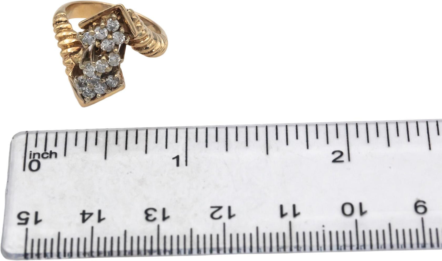 14k Yellow Gold Jewelry 0.52CT Round Cut Diamond Ring Size 5