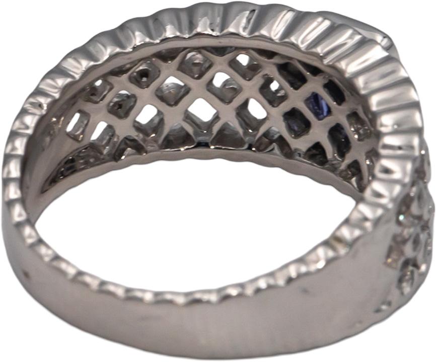 KALATI 14k White Gold 0.92CT Diamond and Tanzanite Ring Size 7.25