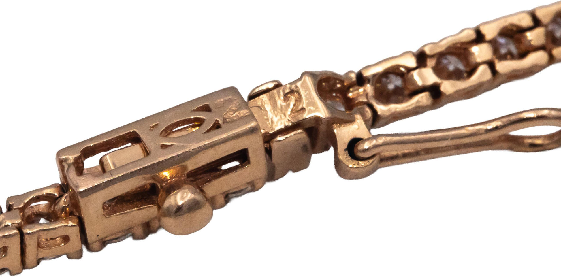 14k Rose Gold Round Diamond Tennis Necklace 17.75" Long 7.87CT