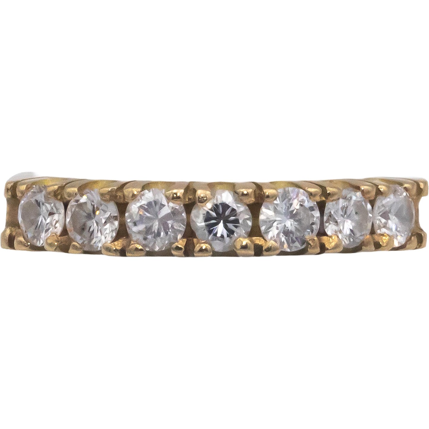18k Yellow Gold VS Round Diamond Band Ring 0.75CT Size 7