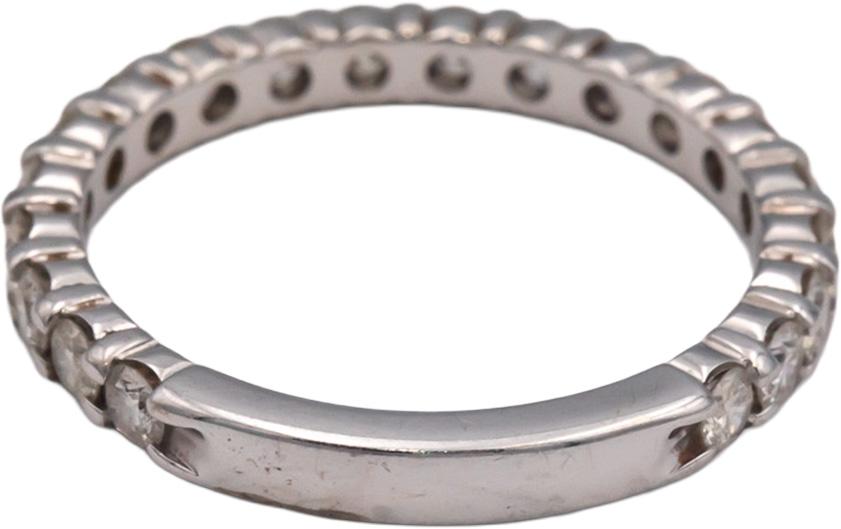 LENOOR 14k White Gold 1.0CT Round Cut Diamond Semi-Eternity Ring Size 7