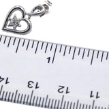 10k White Gold Jewelry Round Diamond Heart Stud Earrings 0.13CT