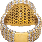14k Yellow Gold Lab Grown Round Diamond Pave Cluster Ring 8.0CT Size 8.5