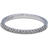 10k White Gold Round Diamond Wedding Band Stacking Ring 0.10CT Size 5