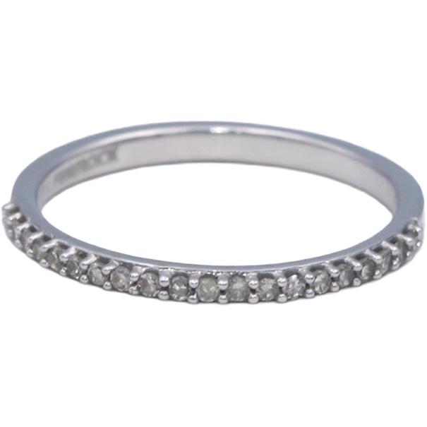10k White Gold Round Diamond Wedding Band Stacking Ring 0.10CT Size 5