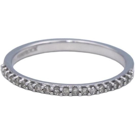 10k White Gold 0.10CT Round Cut Diamond Wedding Band Stacking Ring Size 5