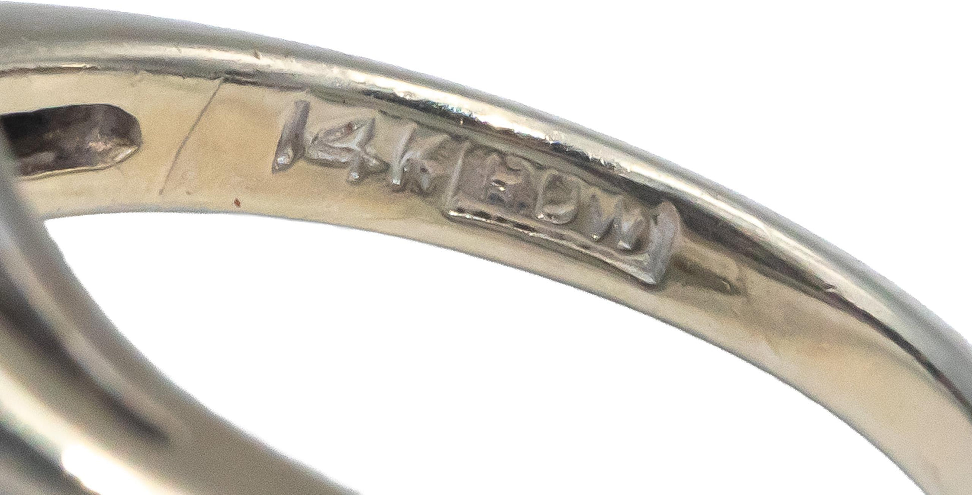 Antique Vintage 14k White Gold 0.64CT Diamond and Sapphire Ring Size 5.75