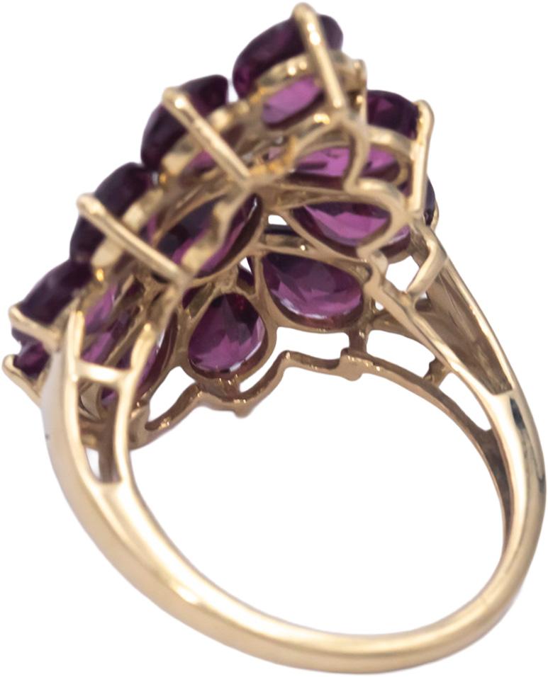 10k Yellow Gold 9.03CT Synthetic Pink Gemstone Ring w/ Diamond Accents Size 7