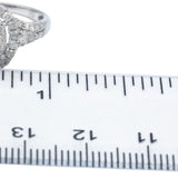 10k White Gold Round Diamond Cluster Cocktail Ring 0.75CT Size 7