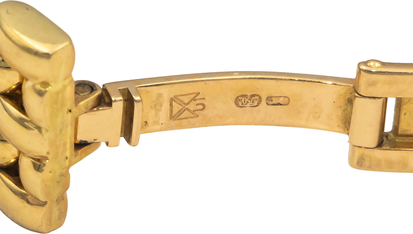 VAN CLEEF & ARPELS 18641-B3 18k Yellow Gold 1.50CT VS Diamond Bezel Quartz Watch