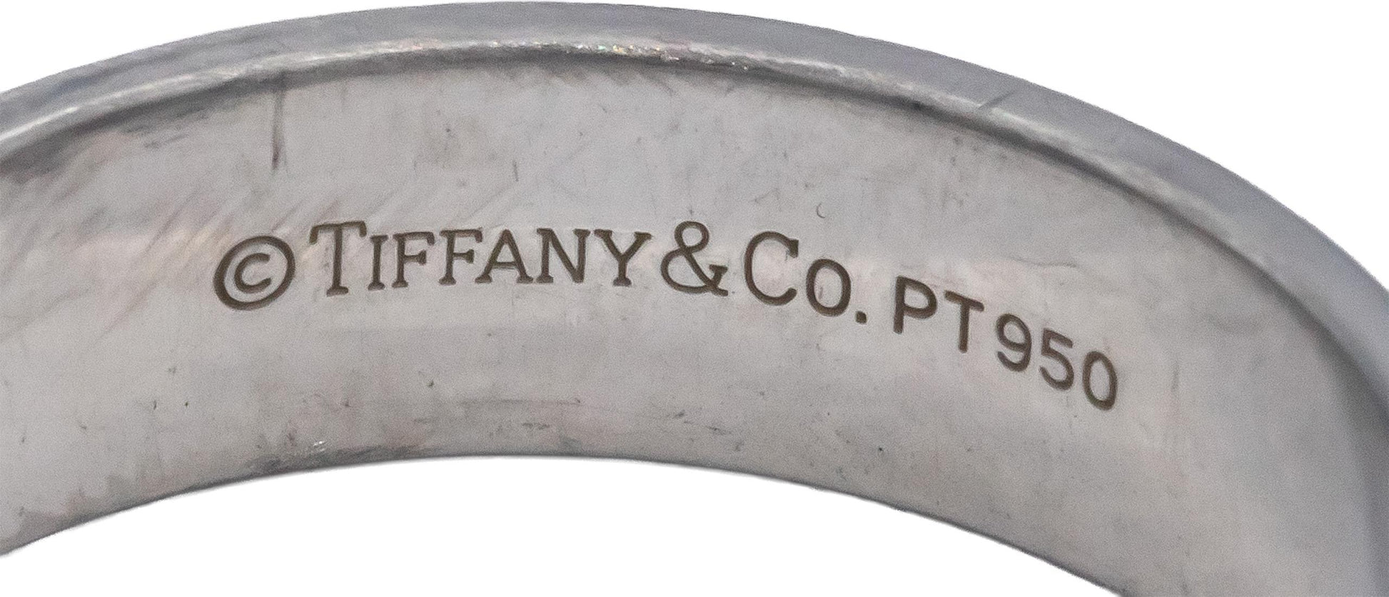 TIFFANY & CO. Platinum Jewelry Double Milgrain Band Ring Size 9.5