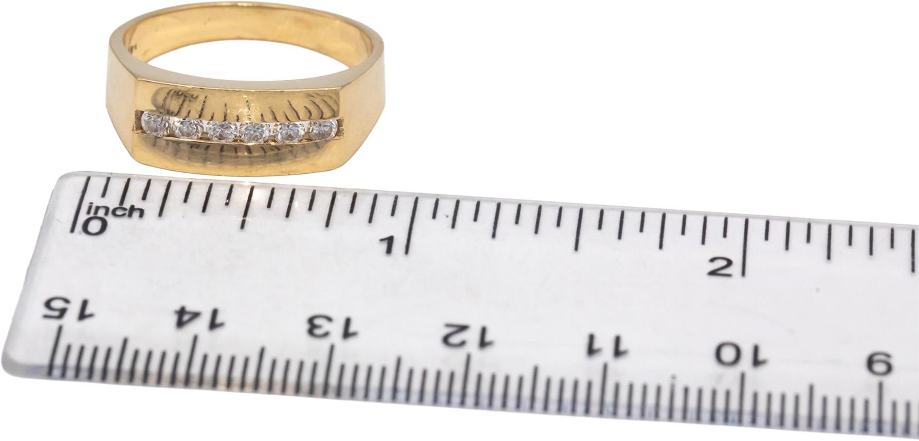 14k Yellow Gold Round Channel Set Diamond Men's Band Ring 0.30CT Size 10