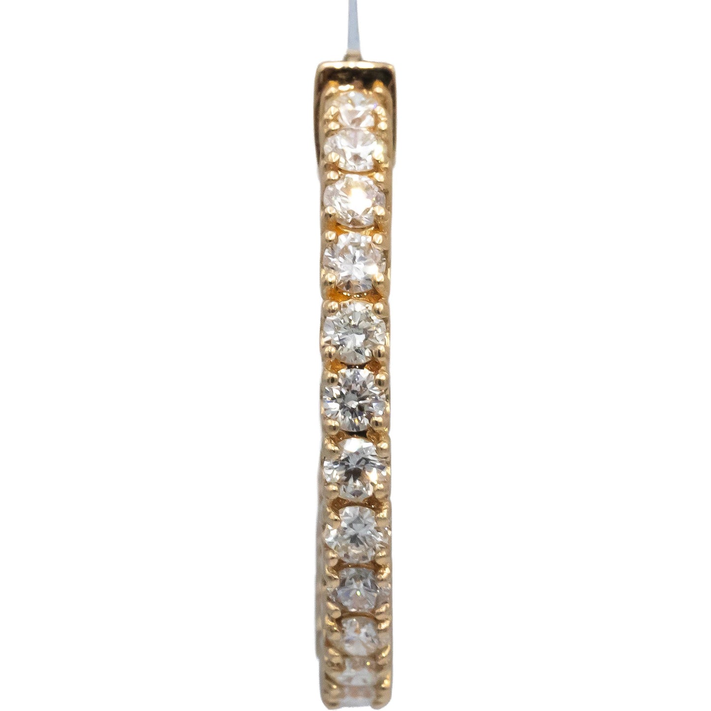 14k Yellow Gold Round Diamond Inside Out Circle Hoop Earrings 1.98CT