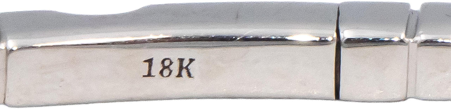 14k White Gold VS Round Diamond Semi-Flexible Bangle Bracelet 4.66CT