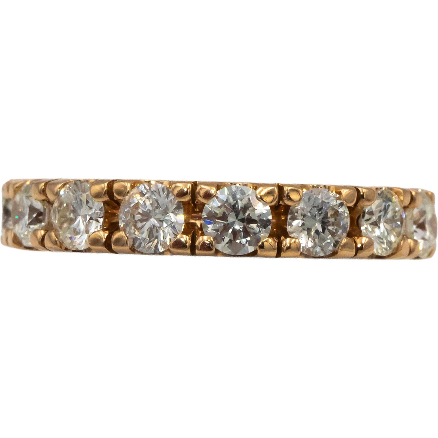 18k Rose Gold VS Round Diamond Half Eternity Band Ring 1.85CT Size 7.75