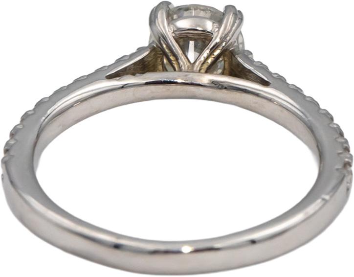 14k White Gold Round Diamond Engagement Ring 1.15CT w/ 0.90CT Center Size 6.25