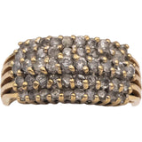14k Yellow Gold Round Diamond Cluster Cocktail Ring 1.0CT Size 7