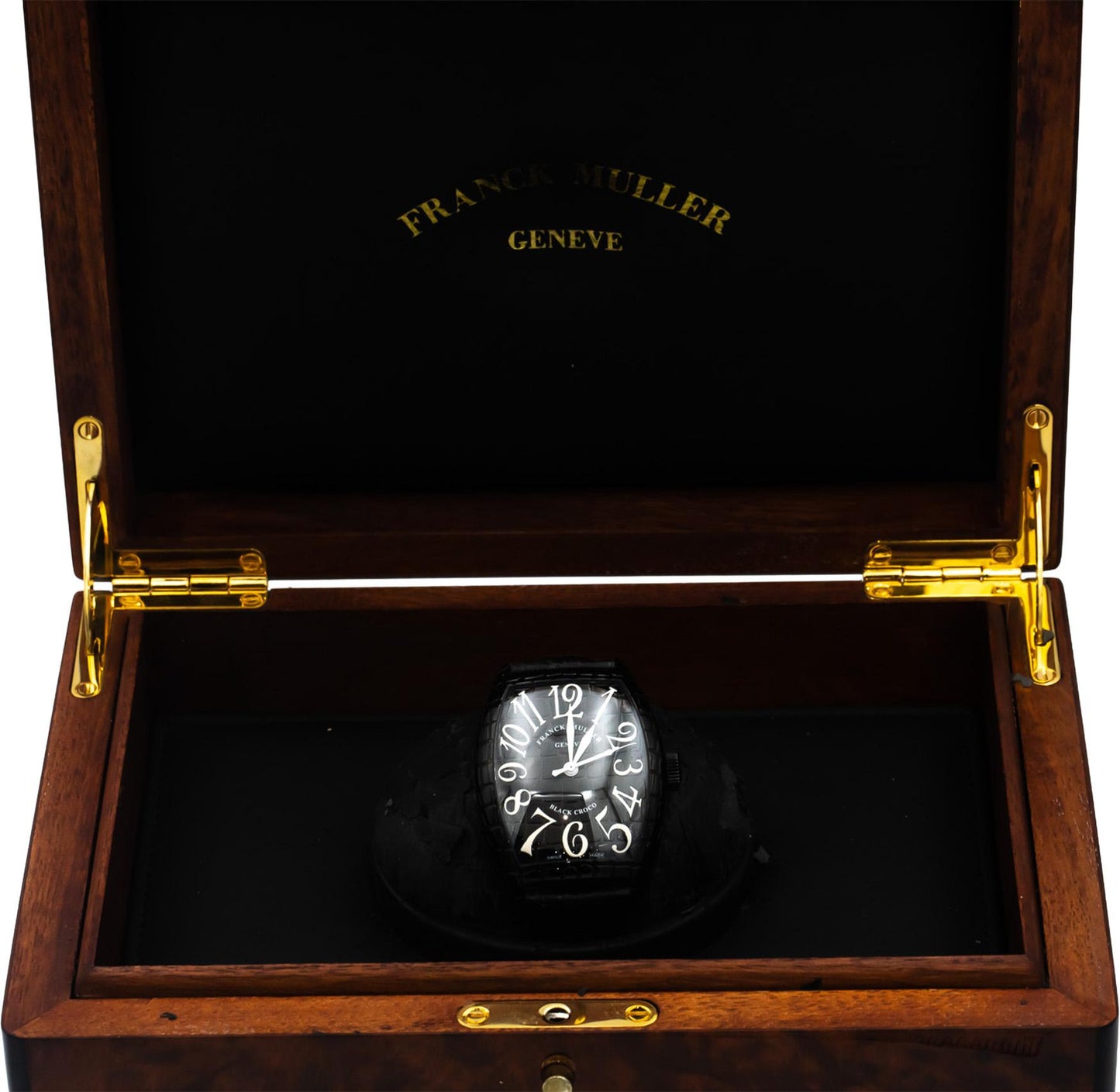 FRANCK MULLER Cintree Curvex "Black Croco" PVD Automatic Watch w/ Box & Papers