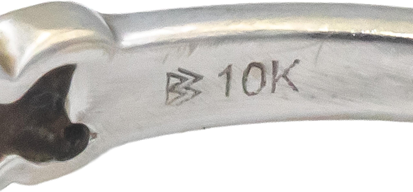 10k White Gold Round Diamond Two Row Band Ring 0.20CT Size 9