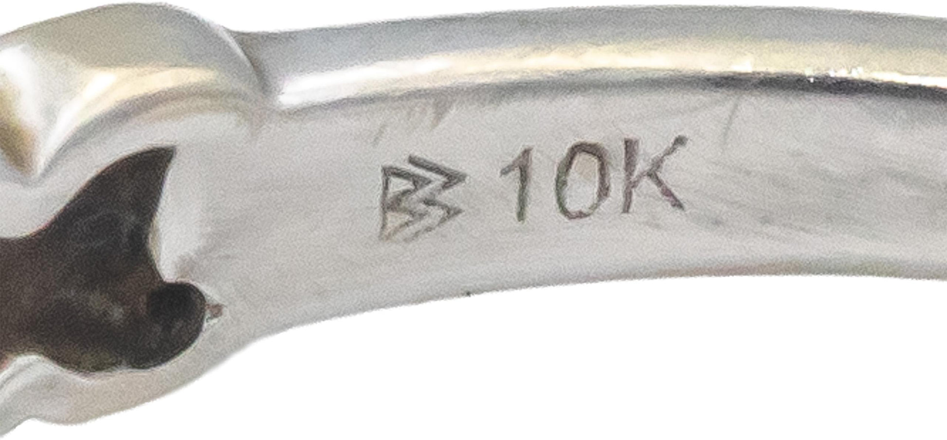 10k White Gold Round Diamond Two Row Band Ring 0.20CT Size 9