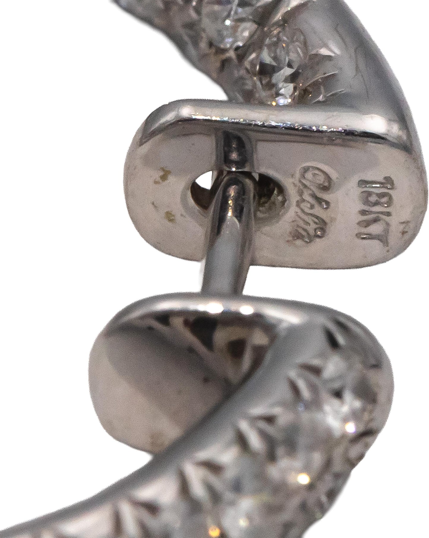 ODELIA Designer 18k White Gold Round Diamond Inside Out Hoop Earrings 3.85CTW