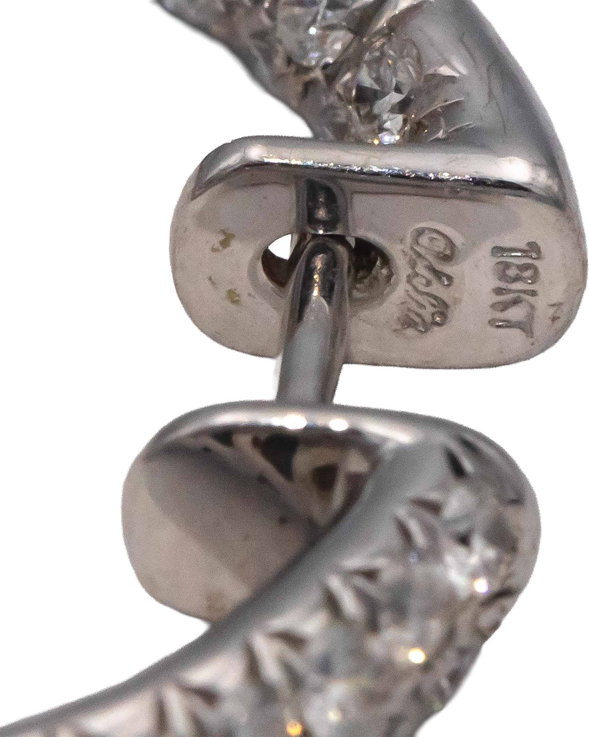 ODELIA Designer 18k White Gold Round Diamond Inside Out Hoop Earrings 3.85CTW