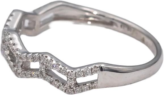 18k White Gold Round Diamond Zig Zag Band Ring 0.15CT Size 7