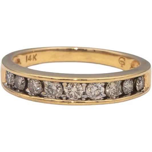 14k Yellow Gold Round Channel Set Diamond Band Ring 0.50CT Size 7.25