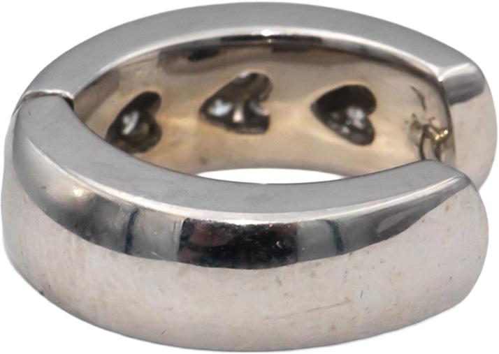 14k White Gold VS Round Diamond Hoop Huggie Earrings 1.35CT