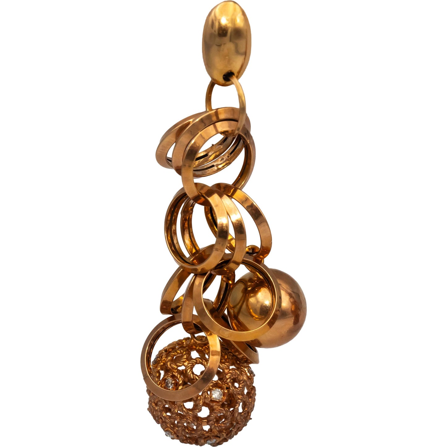 14k Rose Gold Round Diamond Drop Dangle Earrings 0.50CTW