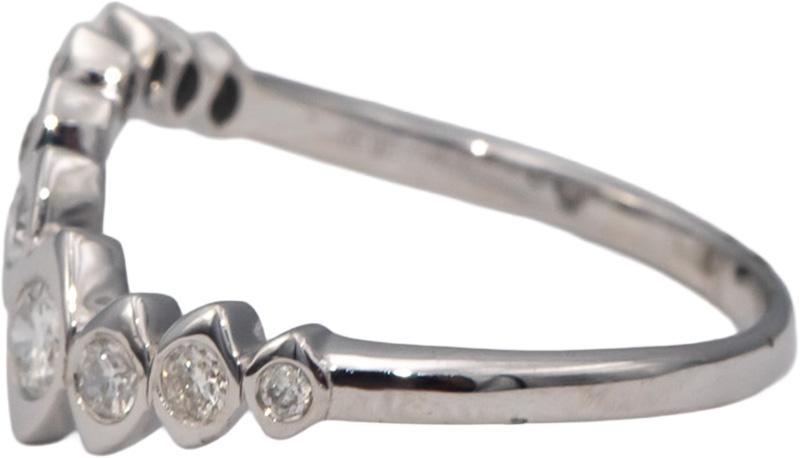 18k White Gold Round Bezel Set Diamond Band Ring 0.30CT Size 7