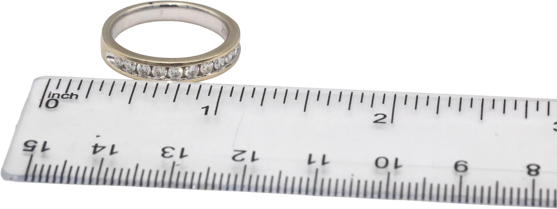 14k White Gold Round Channel Set Diamond Band Ring 0.45CT Size 7