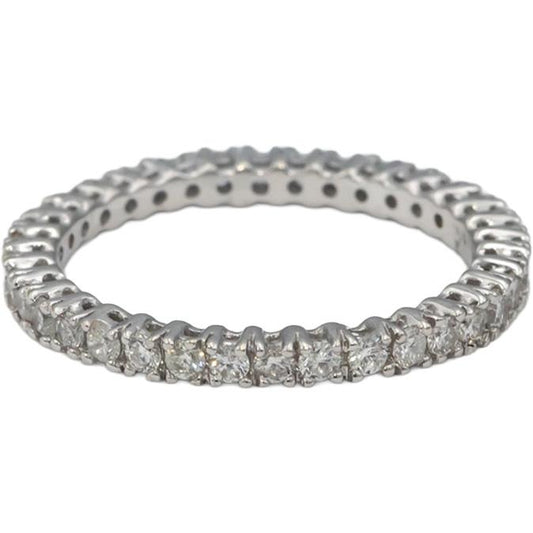 18k White Gold Round Diamond Eternity Band Ring 0.66CT Size 7.25