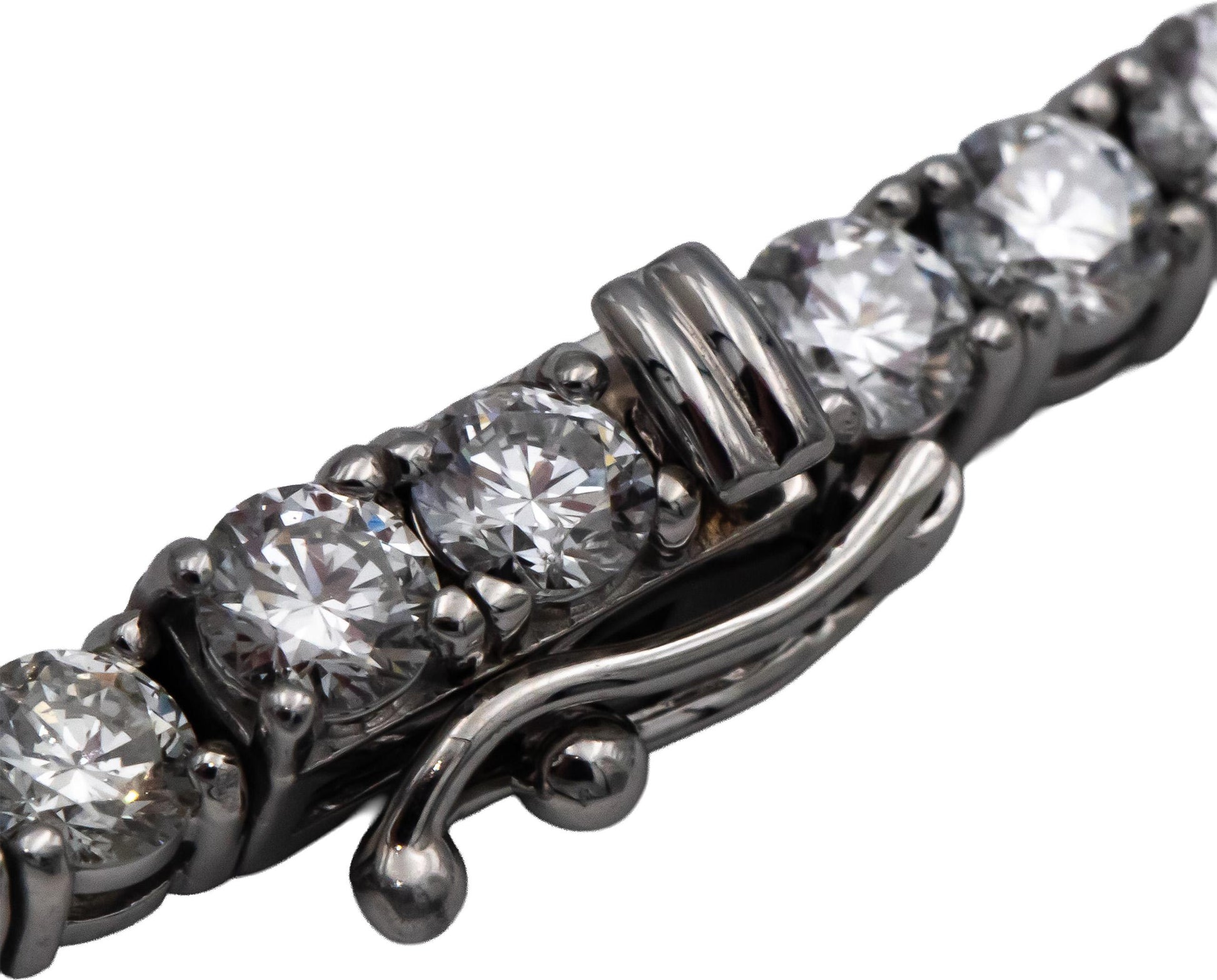 14k White Gold VS Round Diamond Tennis Necklace 15.93CT