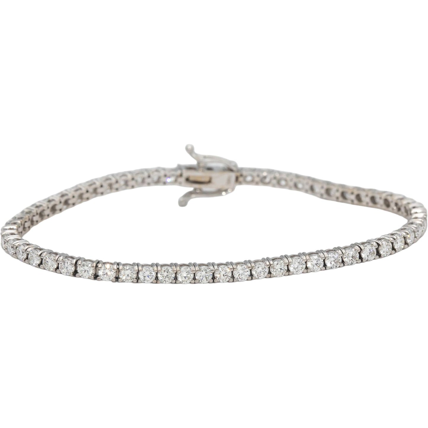 14k White Gold VS Round Diamond Tennis Bracelet 4.79CT