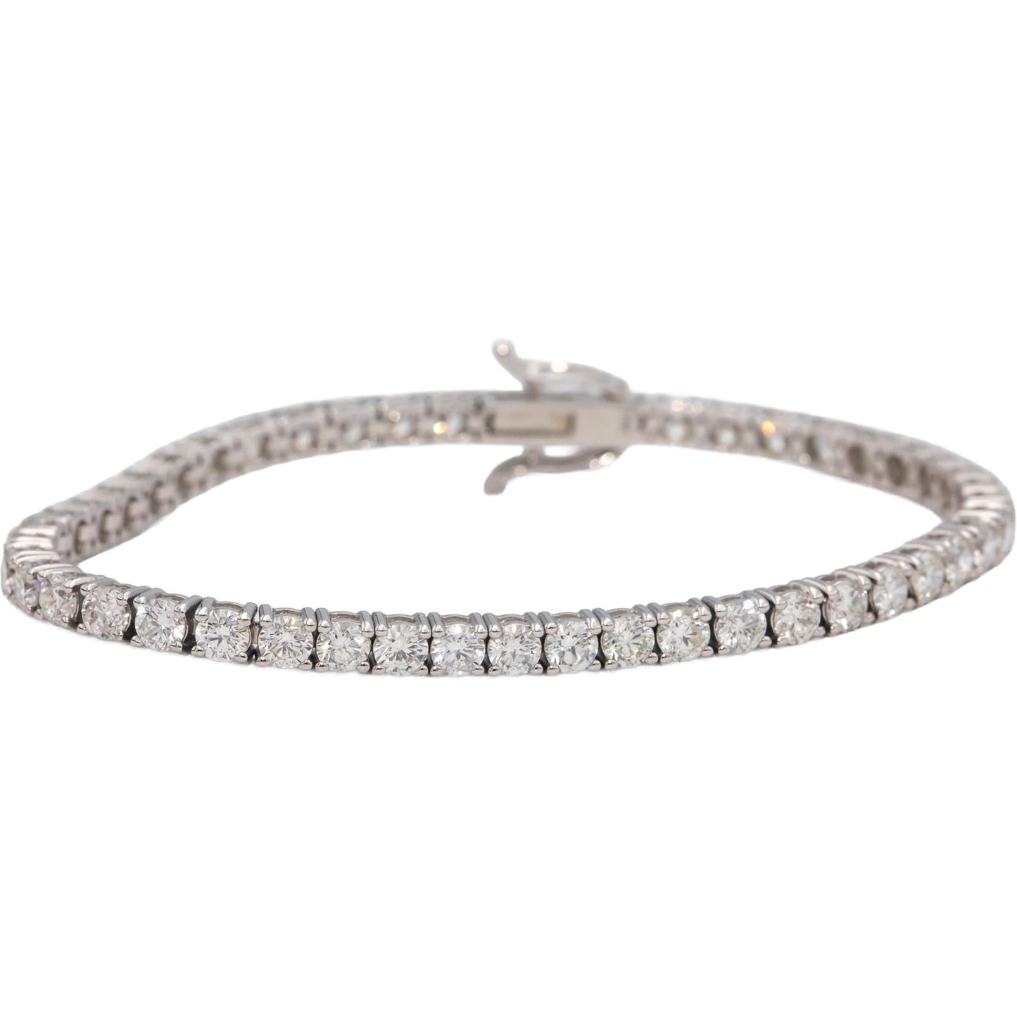 14k White Gold VS Round Diamond Tennis Bracelet 8.19CT