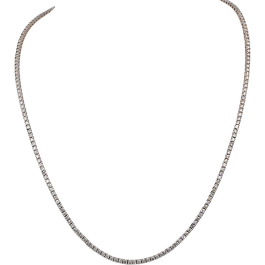 14k White Gold Round Diamond Tennis Necklace 5.18CT