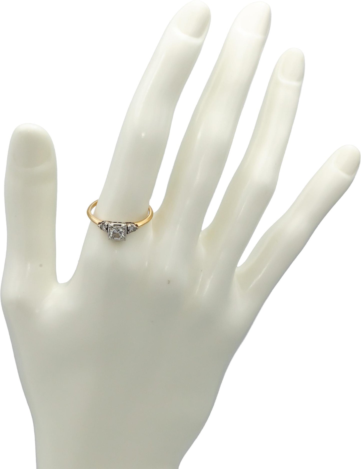14k Yellow & White Gold Diamond Engagement Ring .50CT w/ 0.44CT Center Size 7.75