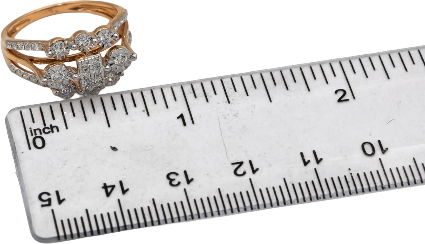 18k Rose Gold Round Diamond Cocktail Ring 0.50CT Size 6.5