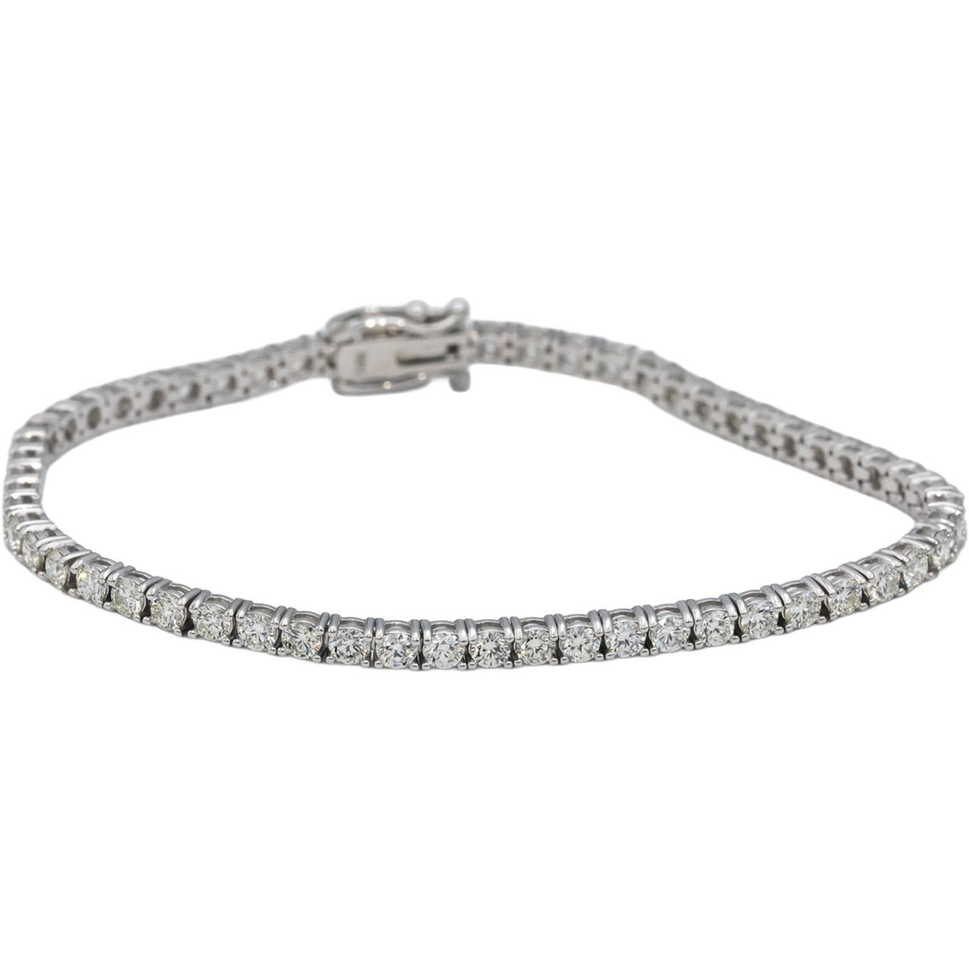 14k White Gold VS Round Diamond Tennis Bracelet 4.64CT