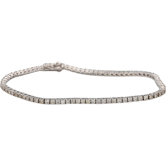 14k White Gold Round Diamond Tennis Bracelet 2.40CT