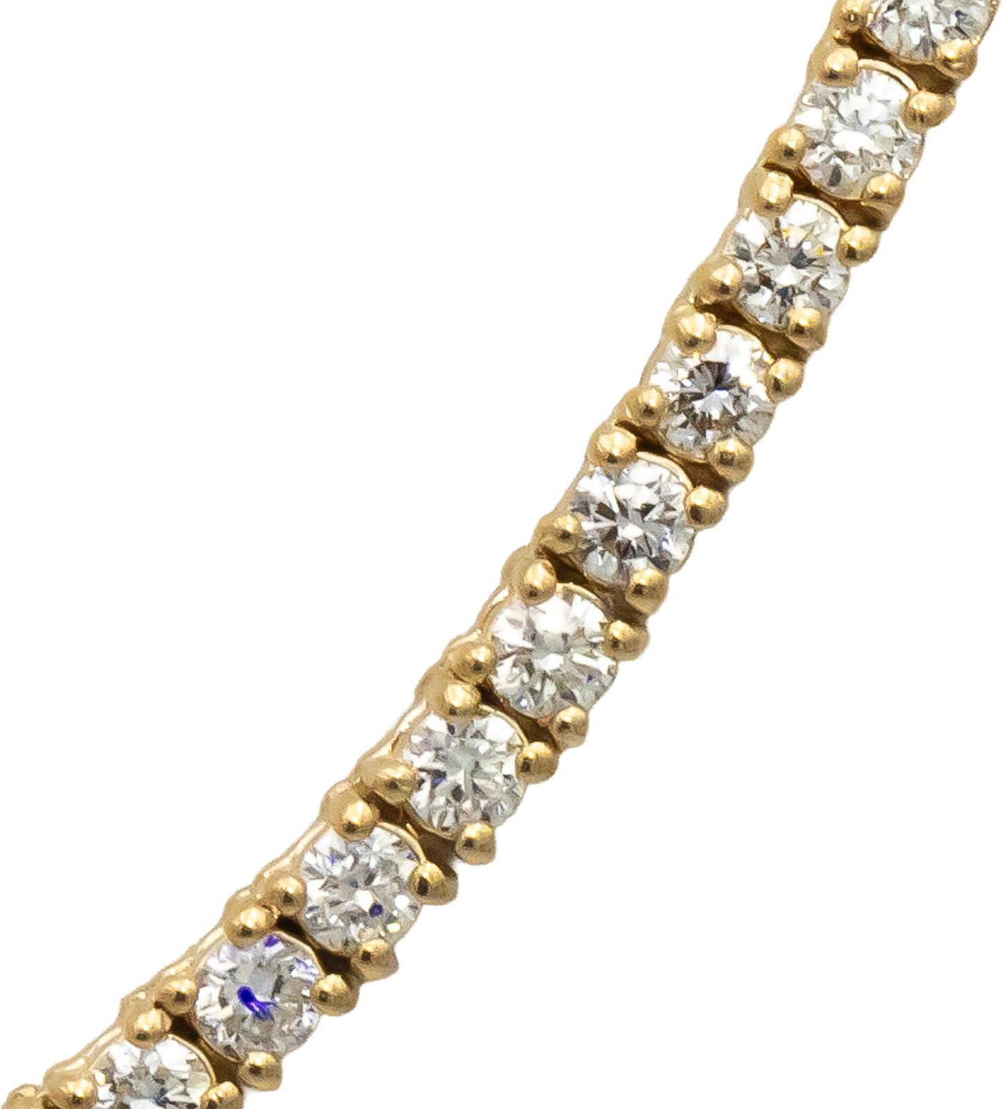 14k Yellow Gold VS Round Diamond Tennis Necklace 5.61CT