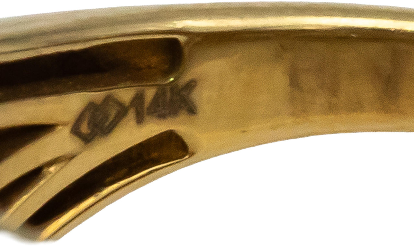 14k Yellow Gold Round and Baguette Cut Diamond Cocktail Ring 0.75CT Size 5